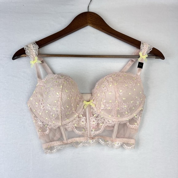 Victoria's Secret Other - Victoria's Secret Dream Angels Padded Demi/Demi Buste Pink Bra 34D NWT
